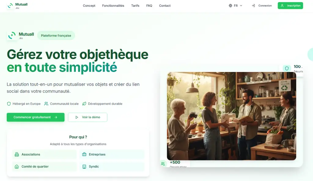 Capture d'écran du projet Mutuall.eu